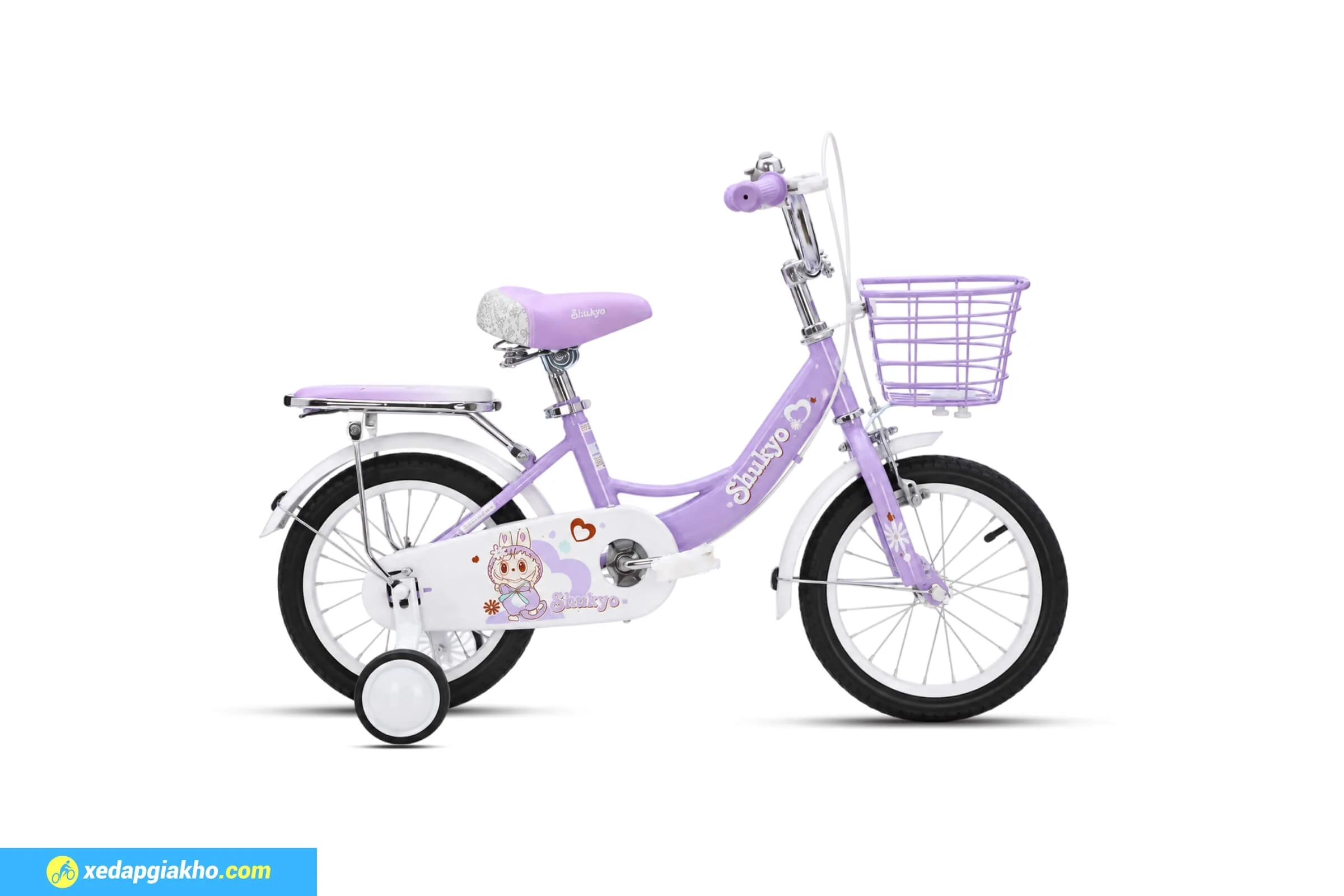 Xe Đạp Trẻ Em Bé Gái Shukyo S002 LBB 3 Xe đạp trẻ em Shukyo S002 LBB màu tím